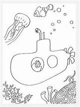 Coloring Submarine Adventure Pages Sea Printable Kids Under Stencils Ocean Life Beach sketch template