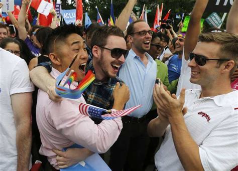Supporters Celebrate Supreme Court Approval Of Gay