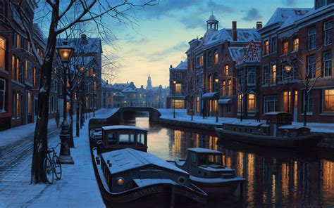 amsterdam  netherlands city painting landscape paintings scenery