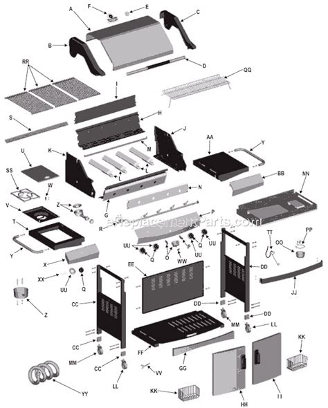 char broil  parts list  diagram ereplacementpartscom