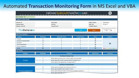 Automated Transaction Monitoring Form In Excel And Vba With Dashboard