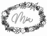 Mia Coloring Pages Printable Name Olivia sketch template