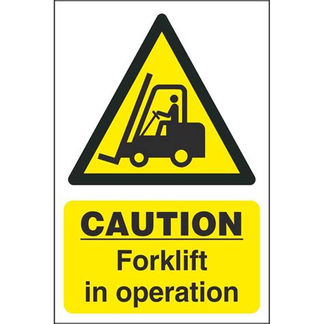 caution forklift  operation hazard workplace safety signs