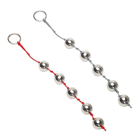 string steel anal beads 2 colors pluglust