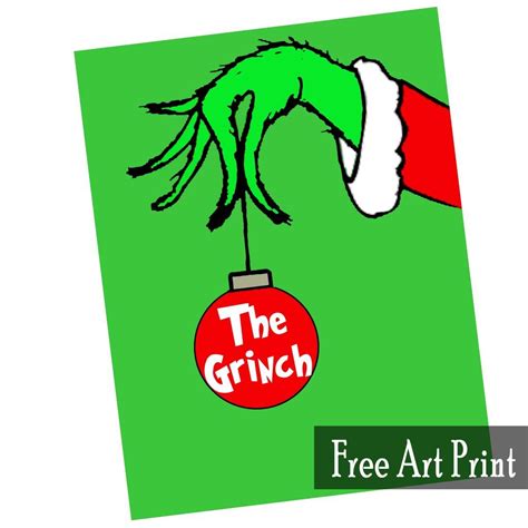 whimsical grinch christmas art printable  festive decor