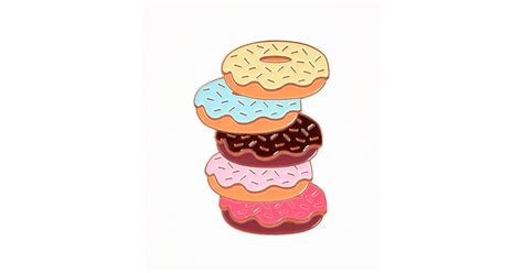Vintage Style Multicolor Donut Stack Enamel Pin Doughnut
