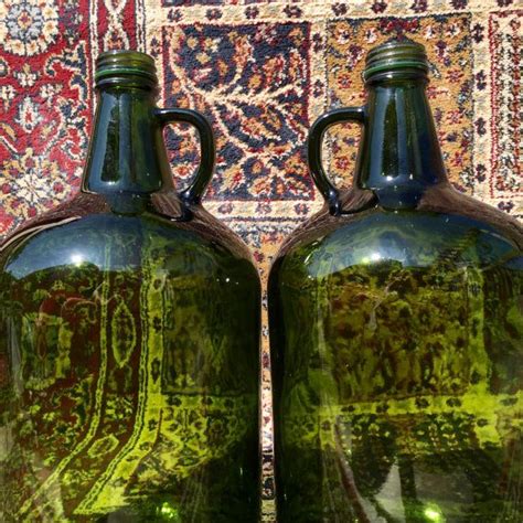 Pair Of Vintage Green Tinted Large Glass Empty By Dsalcodadesign