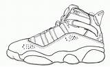 Coloring Jordan Pages Air Shoes Jordans Retro Drawing Popular sketch template
