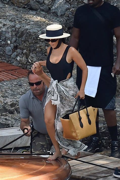 Kourtney Kardashian Dons A Black Swimsuit While Enjoying A Boat Ride
