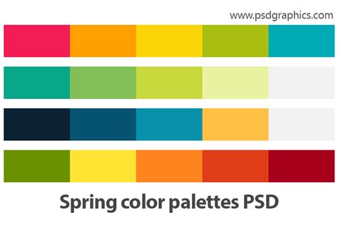 spring color palettes psd psdgraphics