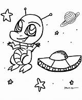 Coloring Alien Pages Cute Clipart Library Kids Space Cartoon sketch template