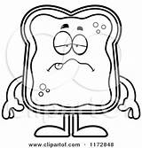 Jam Mascot Toast Coloring Clipart Cartoon Sick Surprised Cory Thoman Vector Outlined Depressed Royalty Happy 2021 Clipartof sketch template