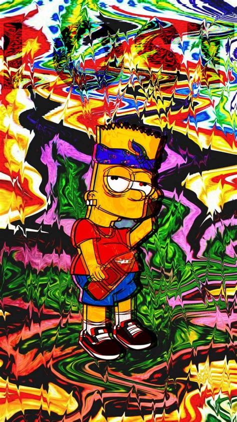 Trippy Bart Simpson Psychedelic Wallpaper Bart Simpson Trippy Wallpape