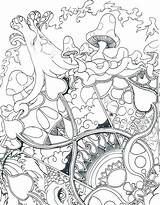 Coloring Pages Printable Mushroom Trippy Adult Deviantart Drug Line Mushrooms Grown Shroom Sun Color Book Colouring Drawings Abstract Drawing Books sketch template