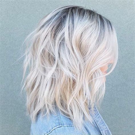Ice Blonde Short Hair Balayage Icy Blonde Hair Blonde Hair With Roots