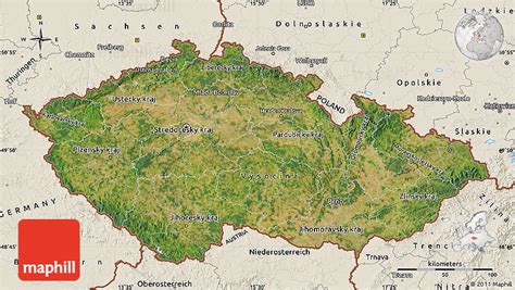 Satellite Map Of Czech Republic Shaded Relief Outside