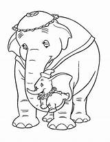 Elephant Coloring Pages Baby Color Mom Printable Mother Dumbo Para Colorear Kids Dibujos Coloriage Disney Sheet Mommy Imprimir Colorir Desenhos sketch template
