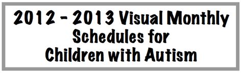 freebie friday visual monthly calendars  autism helper