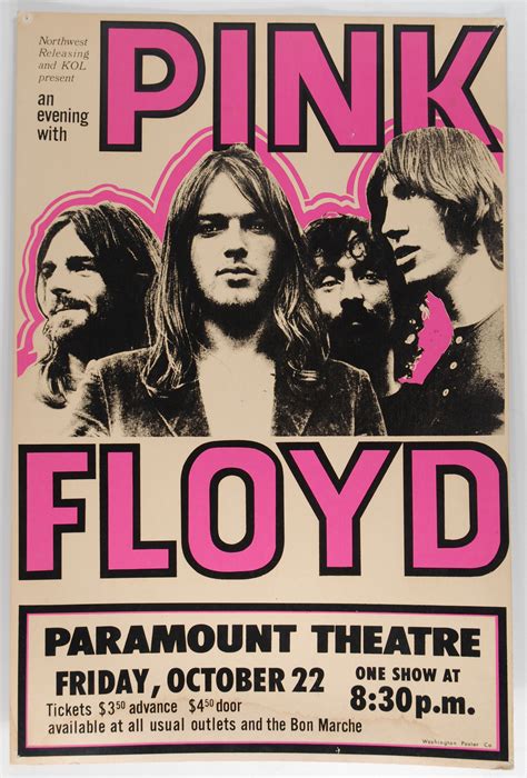 pink floyd  paramount theatre pink floyd concert poster