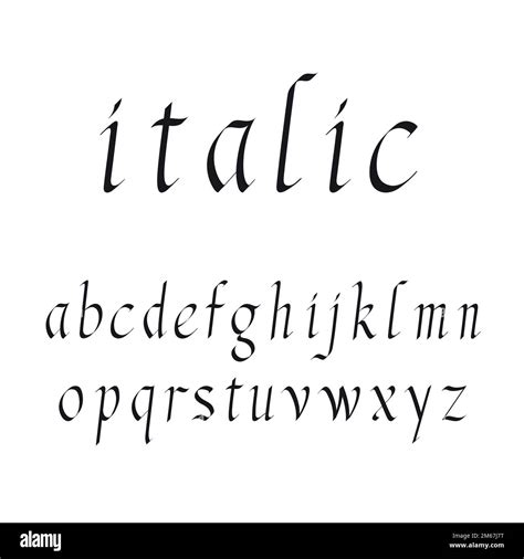 elegant italic font vector illustration set  unique decorative black