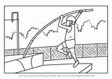 Pole Drawing Draw Vaulter Step Sports sketch template