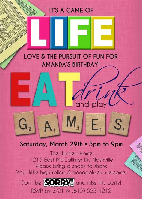 Game Night Party Invitations