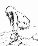 Crying Triste Sketch Depressed Zeichnungen Tristes Getdrawings Weinende Zeichnung Dessins sketch template