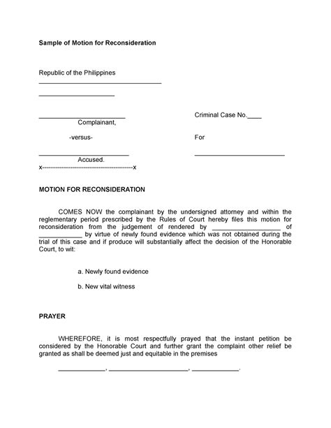 sample  motion  reconsideration sample  motion