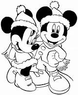 Mickey Coloring Christmas Pages Mouse Cartoon Print sketch template