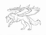 Wolf Winged Pages Coloring Lineart Grey Female Template Deviantart Anime Wolves Cute Sketch Adults sketch template