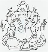 Ganesha Ganesh Drawing Lord Easy Sketch Ji Kids Simple Wallpaper Drawings Sketches Ganpati Colour Pencil Color Clipart Coloring God Pages sketch template