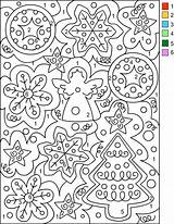 Christmas Number Coloring Color Pages Printable Adults Kids Colouring Print Book Tree Nicole Code Zahlen Malen Nach Books sketch template