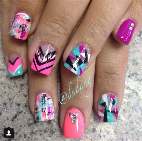 really cute colorful acrylic nails 💅 nails gel nails funky nails