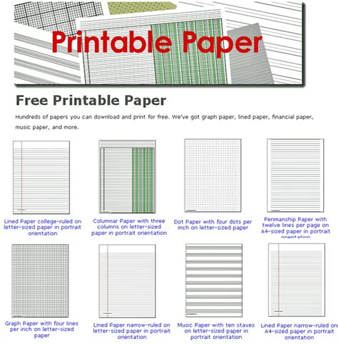 printable paper  paper templates