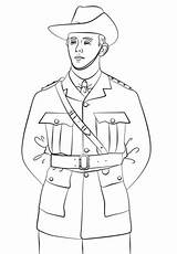 Anzac Soldier Coloring Pages Drawing Colouring Printable War Soldiers Activities Drawings Easy Australian Army Template Supercoloring Military Wwi Categories sketch template