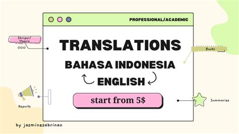 Professionally Translate Indonesian And English By Jasminesabrinan Fiverr