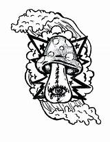 Trippy Stoner Shroom Clipartmag Mushroom Outlines Psychedelic sketch template