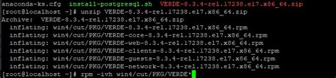 installing verde rpm     postgres   single