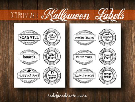 diy halloween food ideas  printable labels