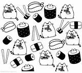 Colouring Nutella Sushi Pusheen sketch template