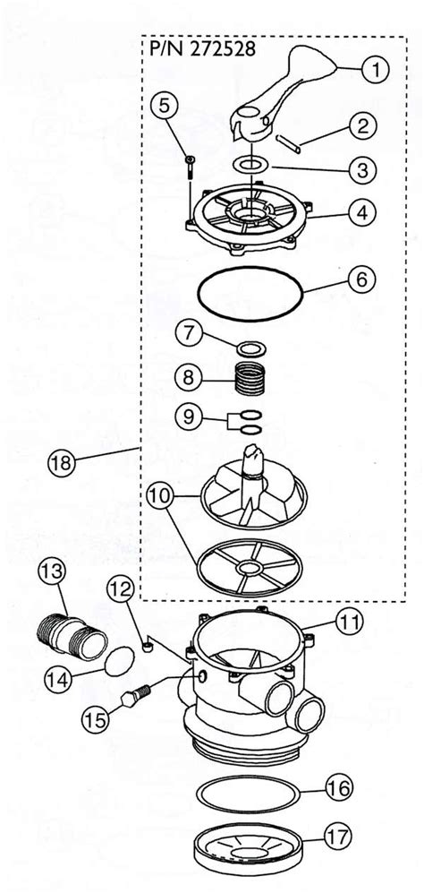 pentair top mount multiport valves part diagram