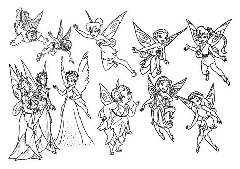 printable tinkerbell coloring pages  kids