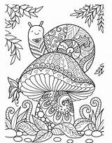Coloring Mushroom Pages Printable Adult Snail Adults Colouring Mushrooms Mandala Fall Primarygames Sheets Color Book Print Cute Books Ausmalbilder Kids sketch template
