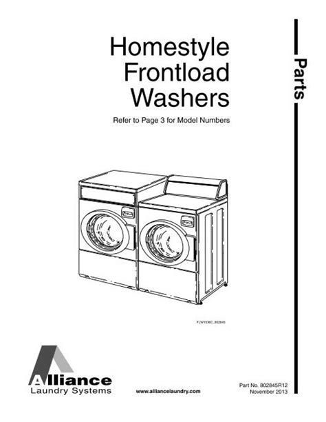 homestyle frontload washer parts manual unimac