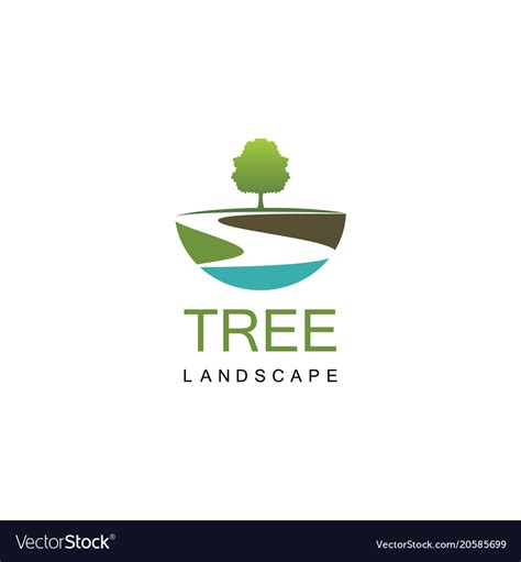 tree landscape logo royalty  vector image vectorstock