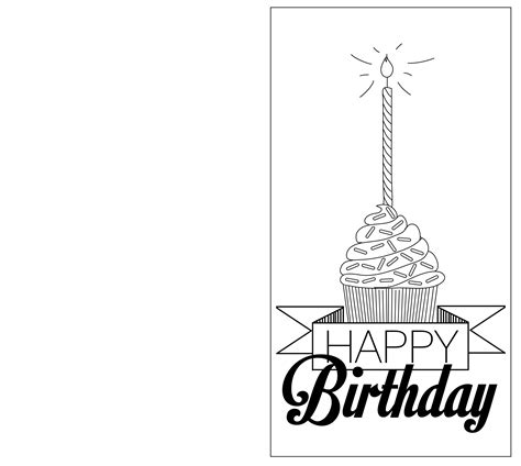 printable black  white birthday cards freeprintabletmcom