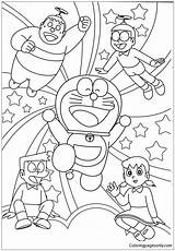 Doraemon Nobita Pages Suneo Friends Coloring Gian Shizuka His Along Coloringpagesonly Pages2color Color Online 塗り絵 Printable 保存 sketch template