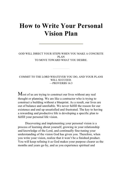 writing  personal vision statement examples personal vision