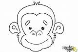 Monkey Face Draw Drawingnow Coloring sketch template