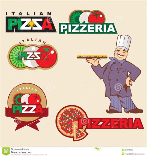 pizza label stock vector illustration  uniform chef